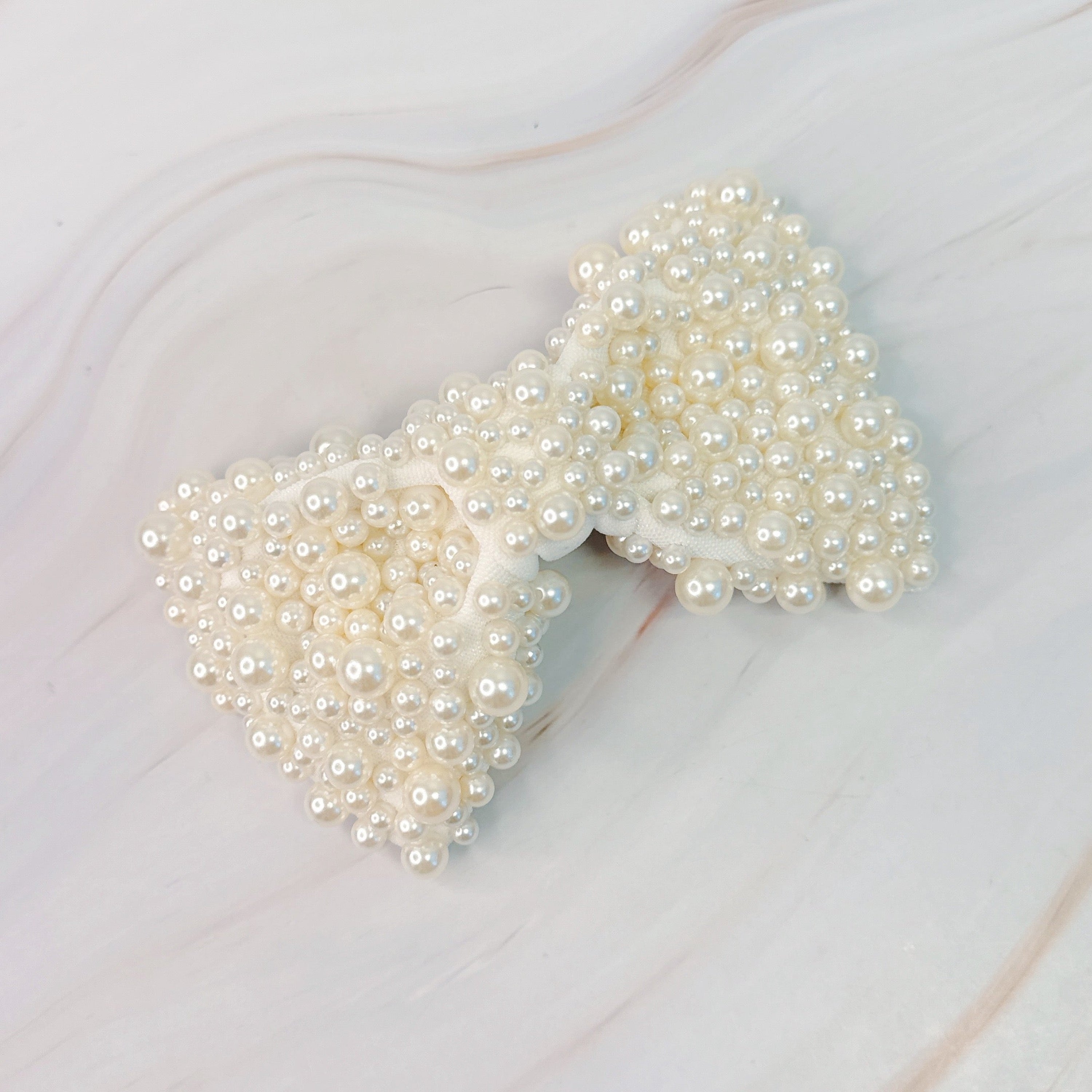 Adorned Pearl Bow Hair Clip